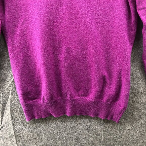 Banana Republic Extra Fine Merino Wool Blend Sweater Womens S V-Neck Purple - Picture 4 of 7